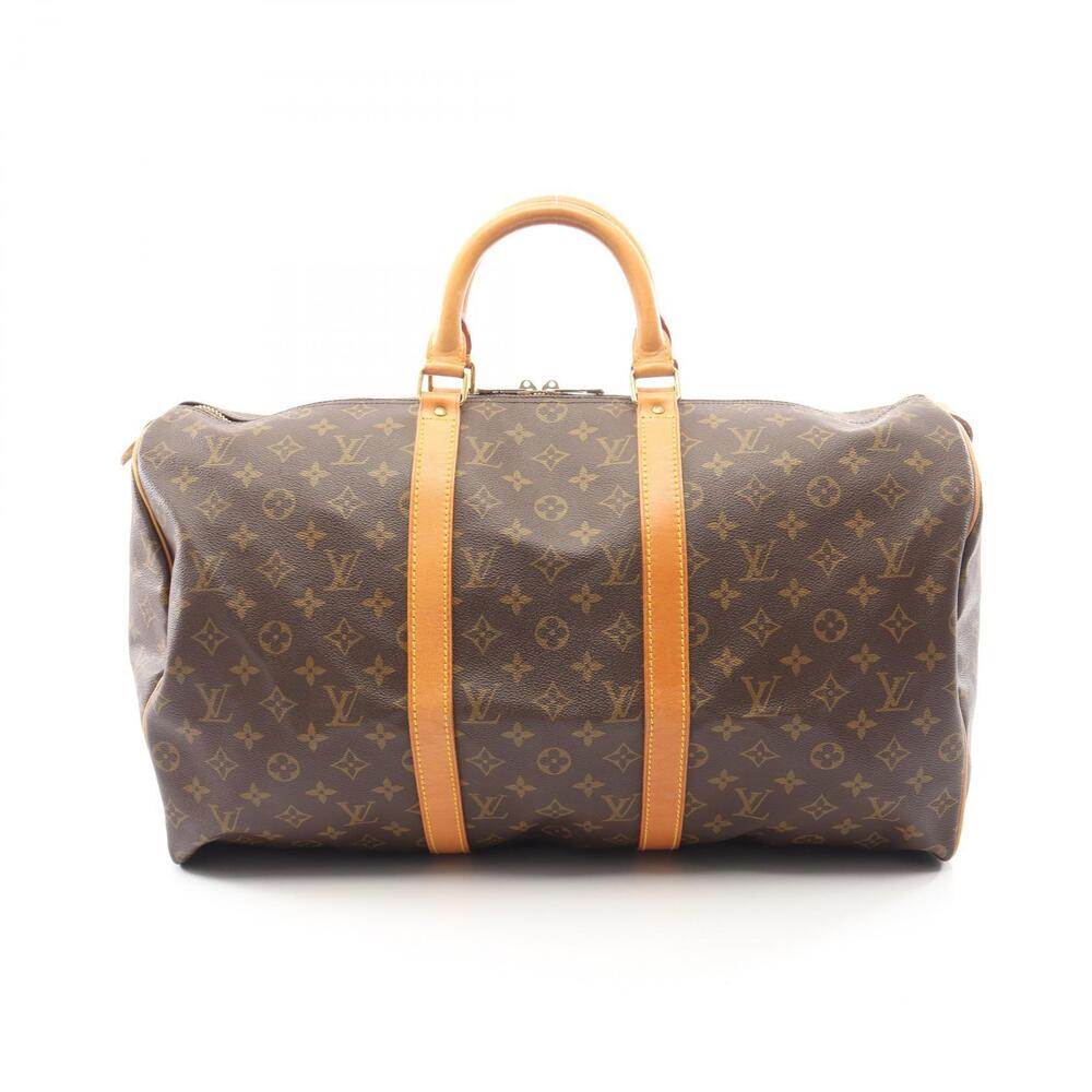 Louis Vuitton Keepall Boston Bag Canvas Leather Monogram Brown